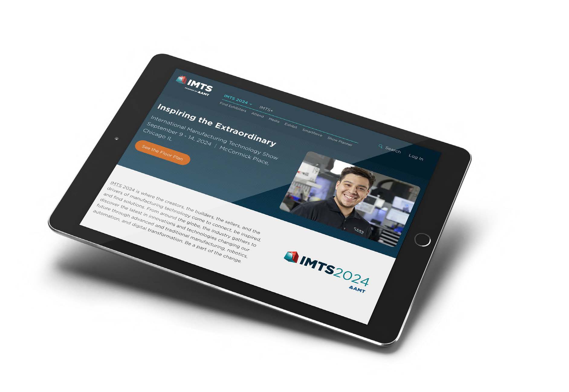 image: tablet featuring IMTS.com