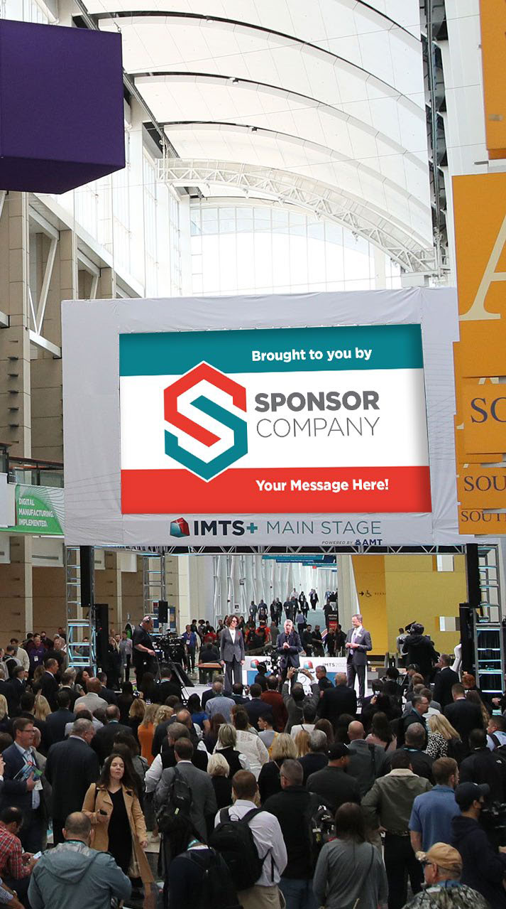 Image: IMTS+ screens in the McCormick Place grand concourse