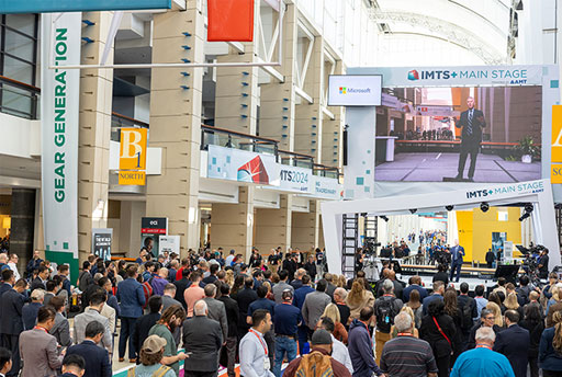  Doug Woods, President at AMT – The Association For Manufacturing Technology takes the stage at IMTS 2024.